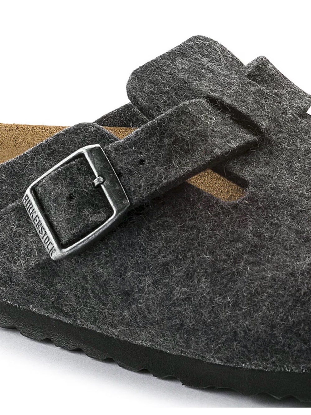 Birkenstock Women's Anthracite Felt Boston Clogs - Picture 5 of 8